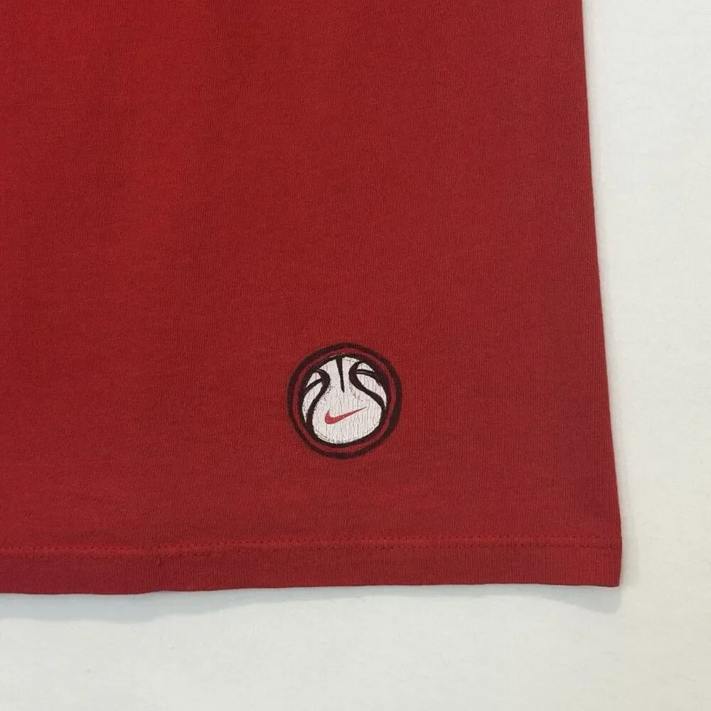 Vintage 90s Nike Basketball Red Shirt White Tag Art USA Tee Michael Jordan Sz M